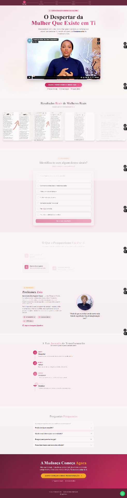 Landing page Pompoarismo Zoia