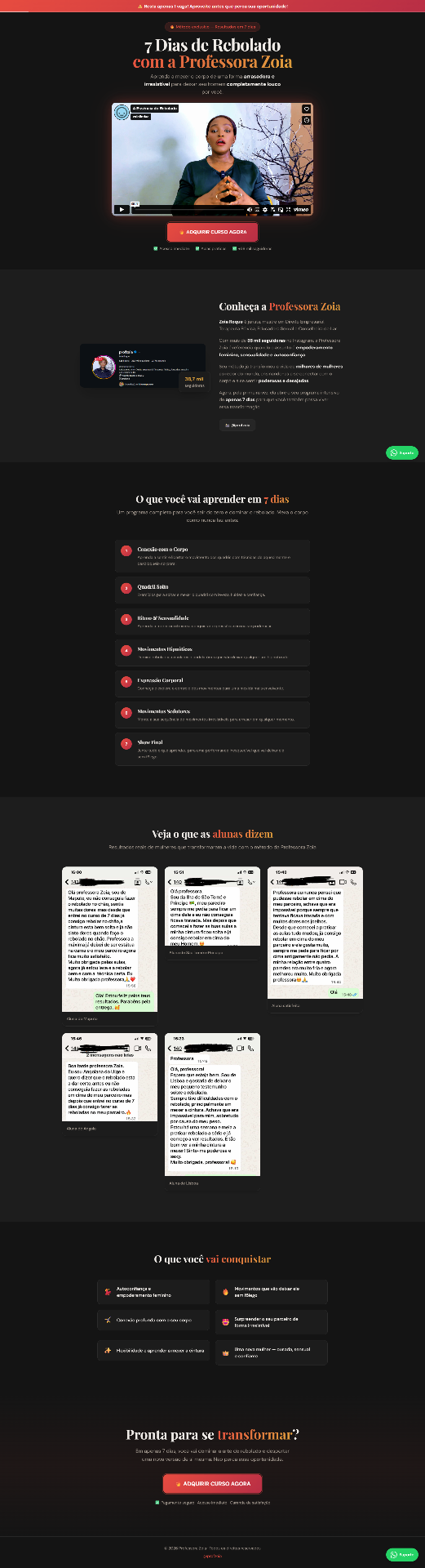 Landing page 7 Dias de Rebolado