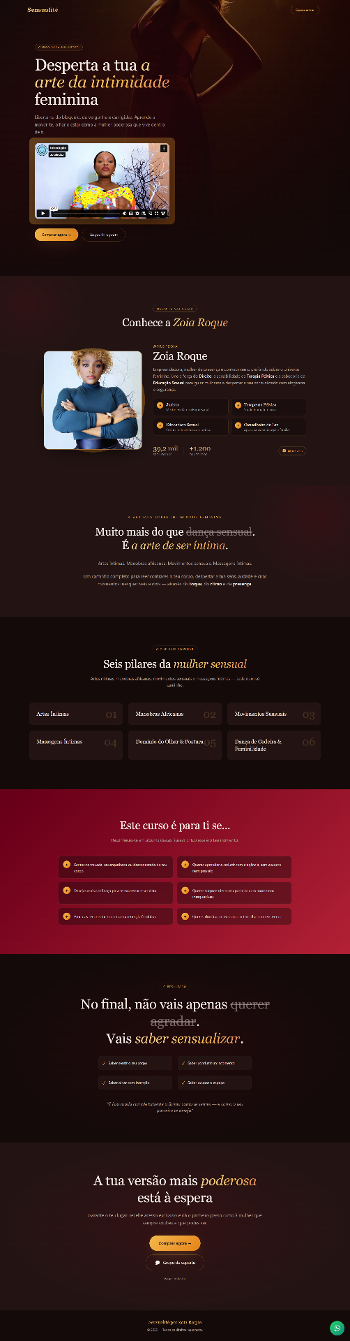 Landing page Sensualité